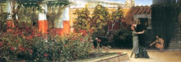 romantique romantisme Tableau Peinture - Un chaleureux accueil romantique Sir Lawrence Alma Tadema
